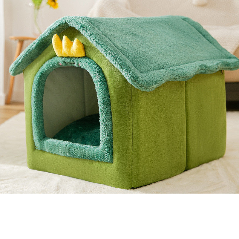 Foldable Dog House & Cat Bed – Warm Winter Villa for Pets