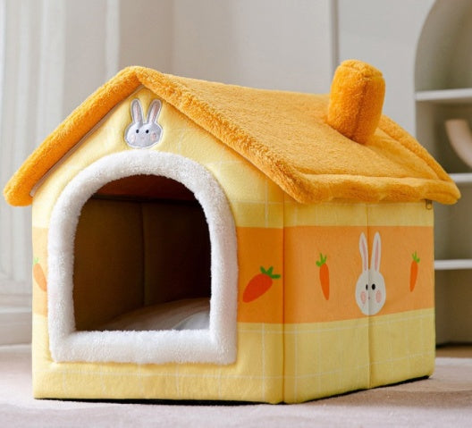 Foldable Dog House & Cat Bed – Warm Winter Villa for Pets