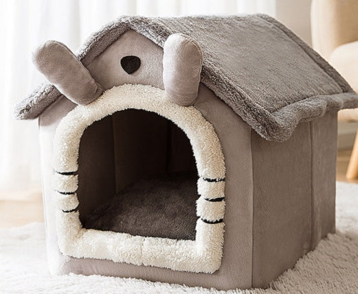 Foldable Dog House & Cat Bed – Warm Winter Villa for Pets