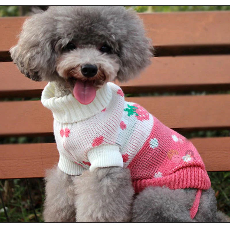 Knitted Pet Sweater – Warm Winter Clothes for Small & Medium Dogs and Cats