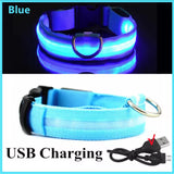 Electronic Pet LED Dog Collar Adjustable Flash Recharge Pet Collars Reflective LED Collars for Dogs Night Anti-Lost Dog Products