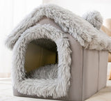 Foldable Dog House & Cat Bed – Warm Winter Villa for Pets