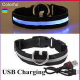 Electronic Pet LED Dog Collar Adjustable Flash Recharge Pet Collars Reflective LED Collars for Dogs Night Anti-Lost Dog Products