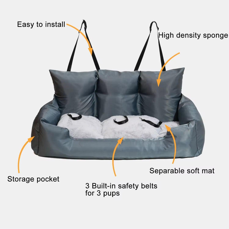 Travel Bolster Safety Large Dog Car Seat Bed for Cat Luxury Dog Beds Pet Backseat Cover Pet Beds Pet Seat Designer Dog Products