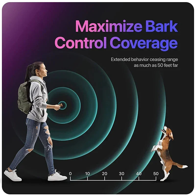 Rechargeable Anti-Bark Dog Deterrent Device with LED Flashlight