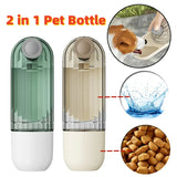 2-in-1 Travel Pet Food & Water Bottle – Portable Feeding Cup for Pets