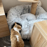 CozyTrek Cat Tunnel Bed with Fluffy Cave & Removable Cushion