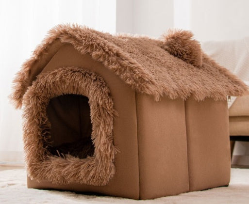 Foldable Dog House & Cat Bed – Warm Winter Villa for Pets