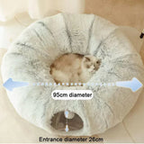 CozyTrek Cat Tunnel Bed with Fluffy Cave & Removable Cushion