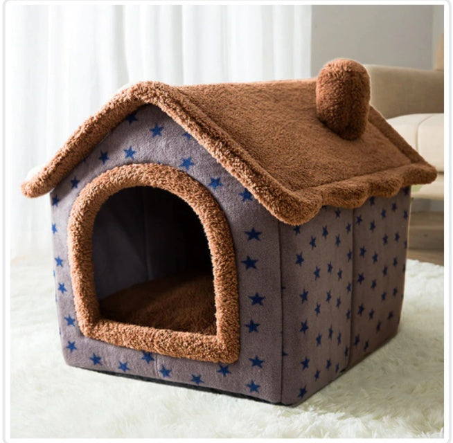 Foldable Dog House & Cat Bed – Warm Winter Villa for Pets