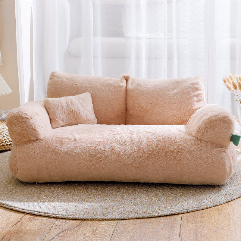 Luxury Plush Pet Bed Sofa – Warm Nest for Cats & Dogs