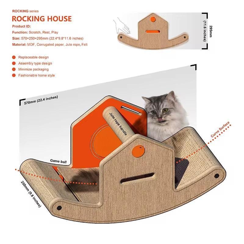 Petree Cat Scratcher Tower Home Furniture Cat Toys Tree Pets Sisal Post Climbing Frame Toy Cat Scratching Board Corrugated Paper