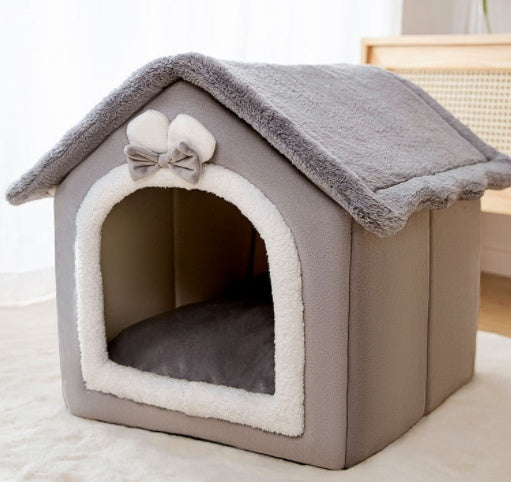 Foldable Dog House & Cat Bed – Warm Winter Villa for Pets