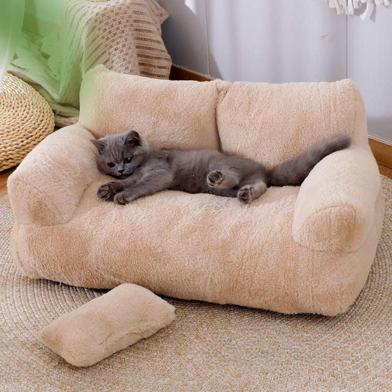 Luxury Plush Pet Bed Sofa – Warm Nest for Cats & Dogs